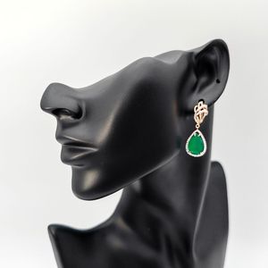 Серьги золото au 585 агат синт., фианит   6.8   гр.
